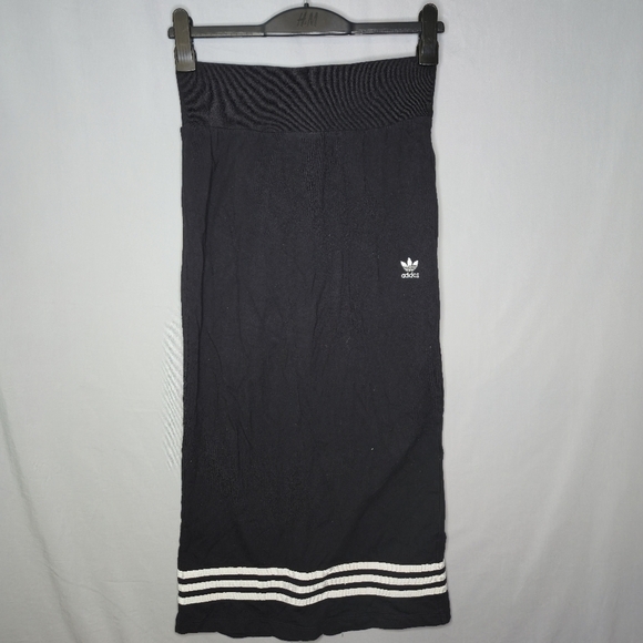 Adidas Ladies Midi Black And White Skirt Size M - Picture 1 of 7